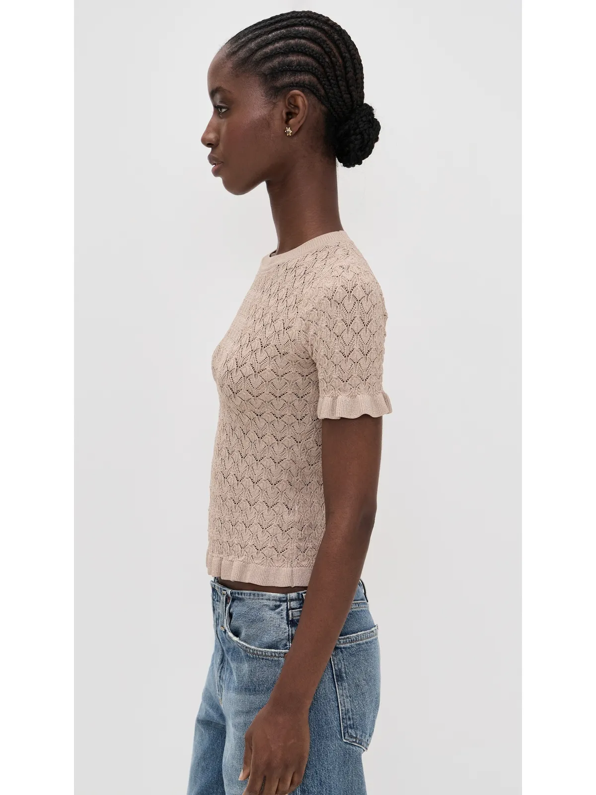 Sea シャンパンカラーのニットTシャツ - 画像4