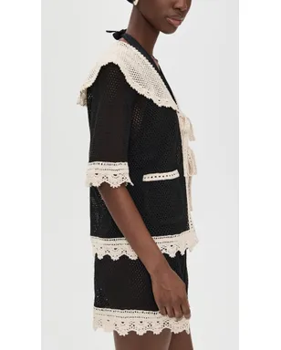 Sea Kendall クロッシェ タイフロントトップ ブラック - サムネイル4