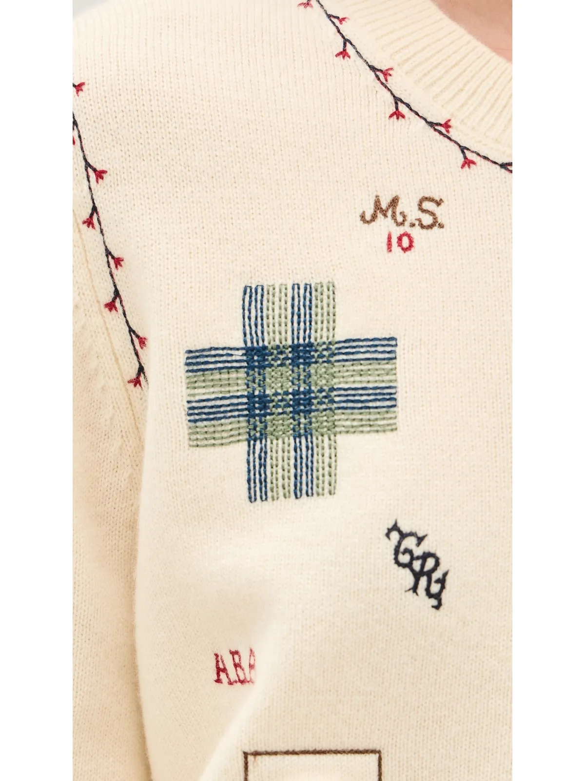 Sea クレア Emb Knit Cardigan Cream - 画像6