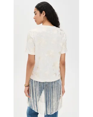 Sea Rafina Eyelet Embellished T-Shirt with Fringe White - サムネイル3