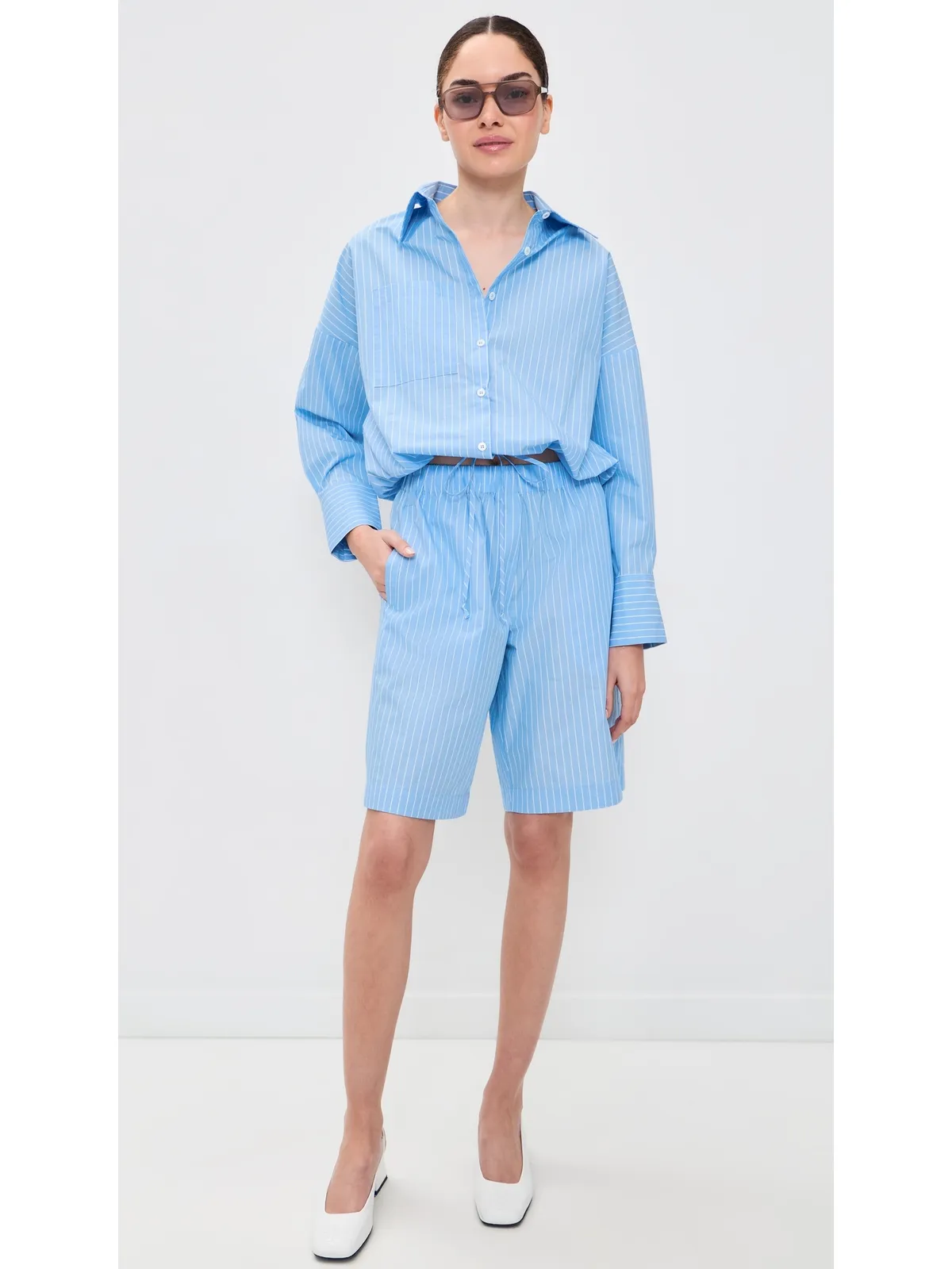 Secular Nora Shirt Blue Stripe - 画像5