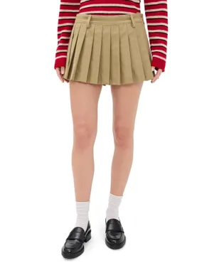 7 For All Mankind プリーツミニスカート ツイル サンドストーム - サムネイル1