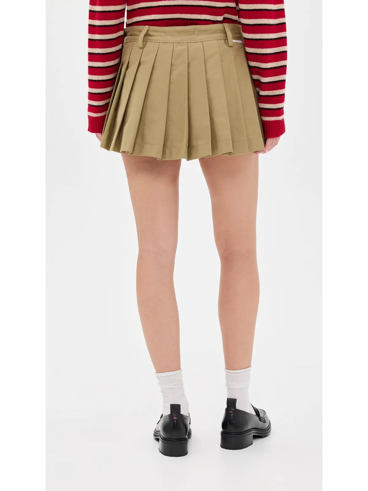 7 For All Mankind プリーツミニスカート ツイル サンドストーム - 画像3