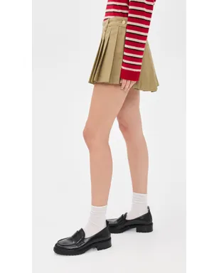 7 For All Mankind プリーツミニスカート ツイル サンドストーム - サムネイル4