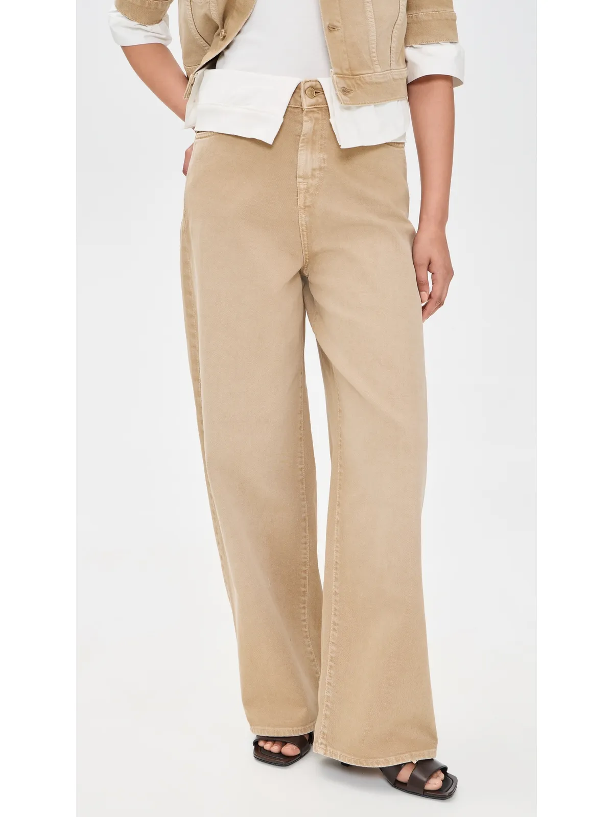 7 For All Mankind ダブルレイヤー・スロウチー・ワイドレッグジーンズ - 画像2