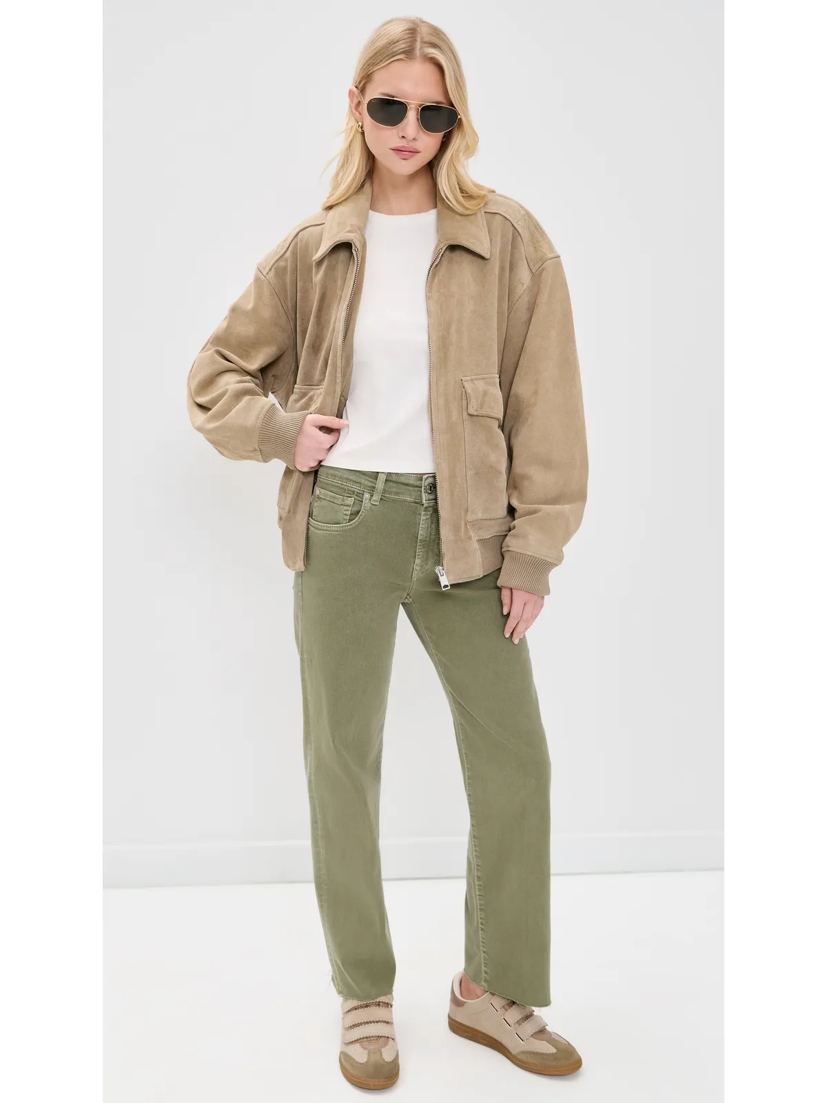 7 For All Mankind Calie Straight Ankle Jeans Army - 画像5