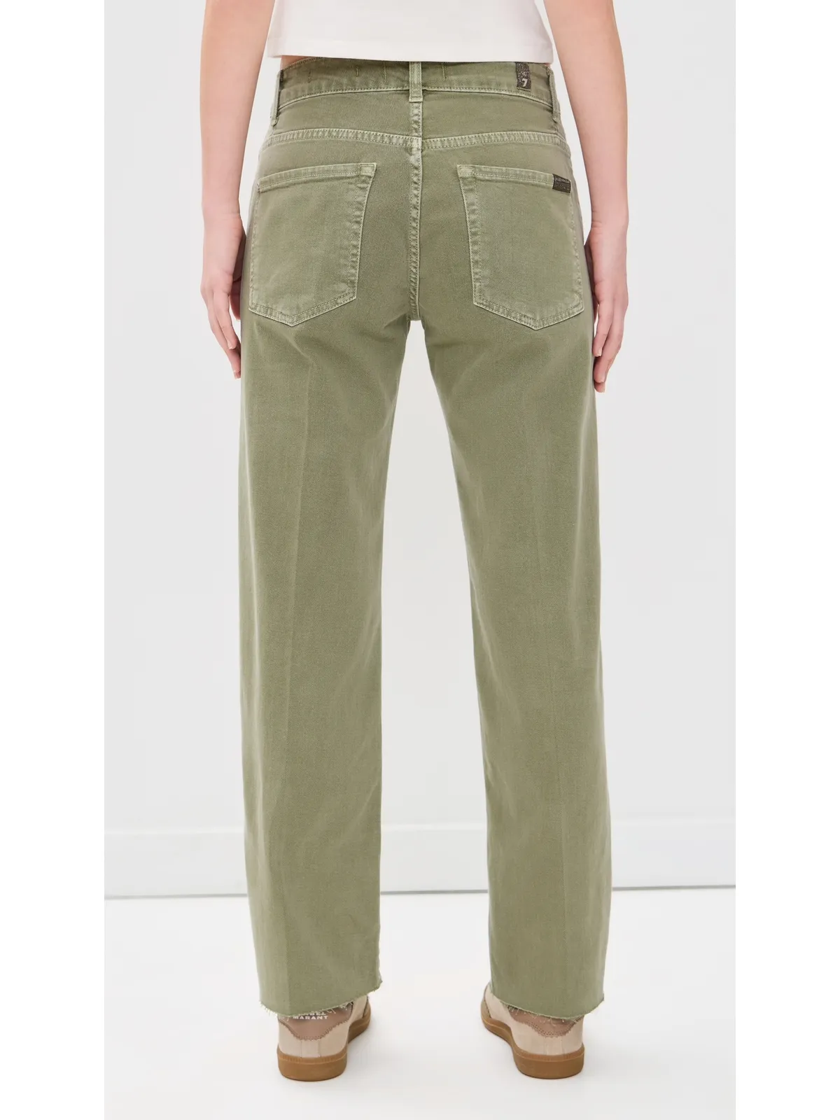 7 For All Mankind Calie Straight Ankle Jeans Army - 画像3