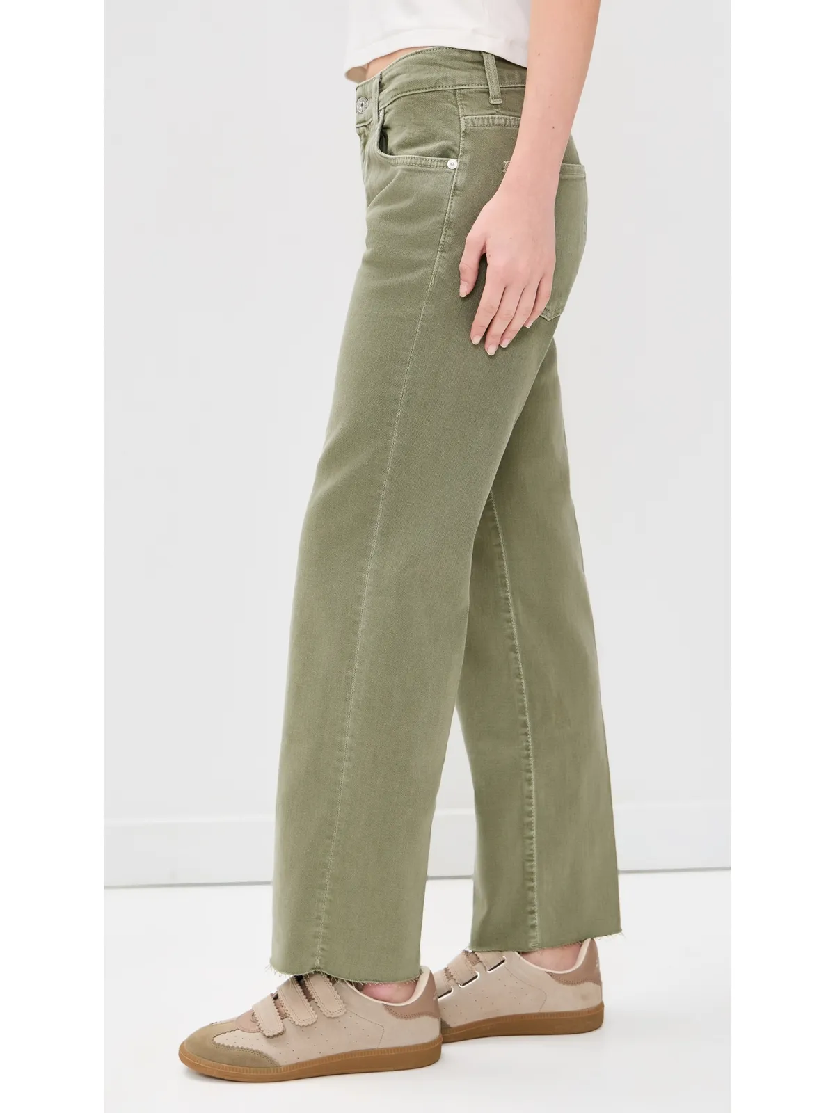 7 For All Mankind Calie Straight Ankle Jeans Army - 画像4