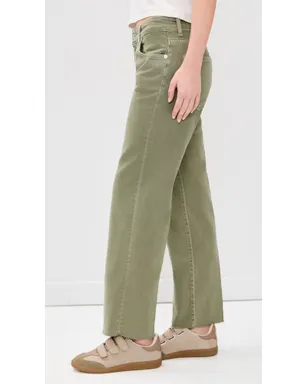 7 For All Mankind Calie Straight Ankle Jeans Army - サムネイル4