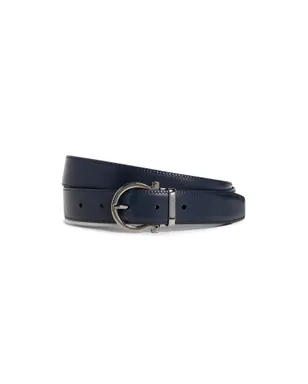 FERRAGAMO シングル ガンチョ リバーシブル Paloma レザー ベルト 黒/ブルー・マリン 105 - サムネイル1