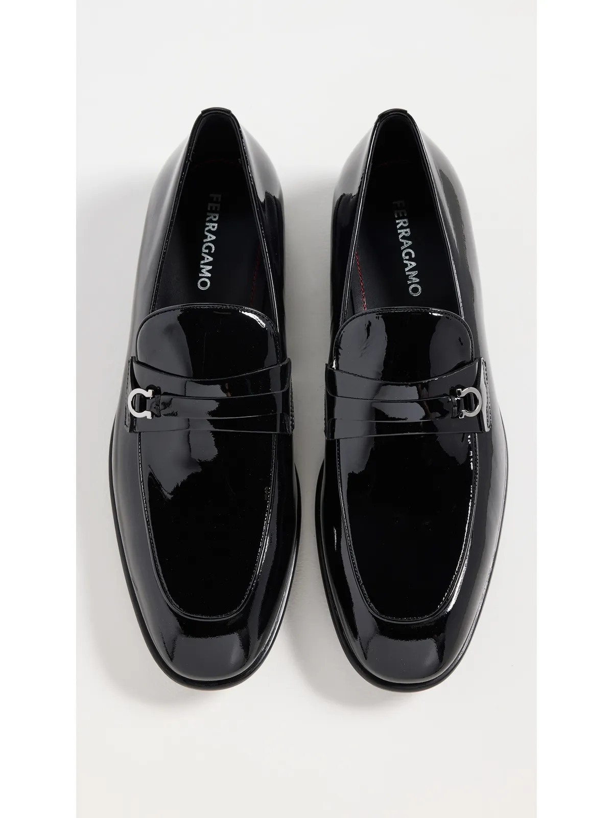 FERRAGAMO デシオ パテントレザー フォーマル タキシード ローファー Nero - 画像5