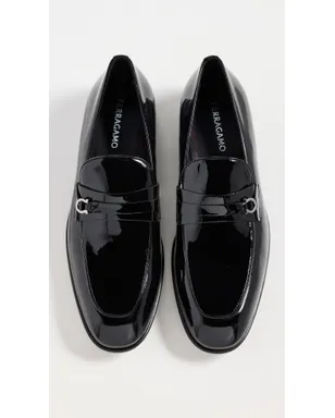 FERRAGAMO デシオ パテントレザー フォーマル タキシード ローファー Nero - サムネイル5