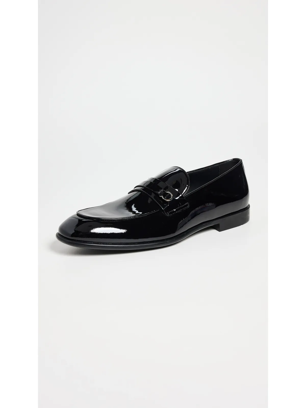 FERRAGAMO デシオ パテントレザー フォーマル タキシード ローファー Nero - 画像2
