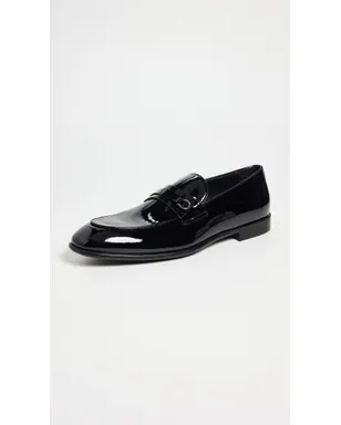 FERRAGAMO デシオ パテントレザー フォーマル タキシード ローファー Nero - サムネイル2