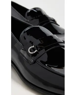 FERRAGAMO デシオ パテントレザー フォーマル タキシード ローファー Nero - サムネイル4