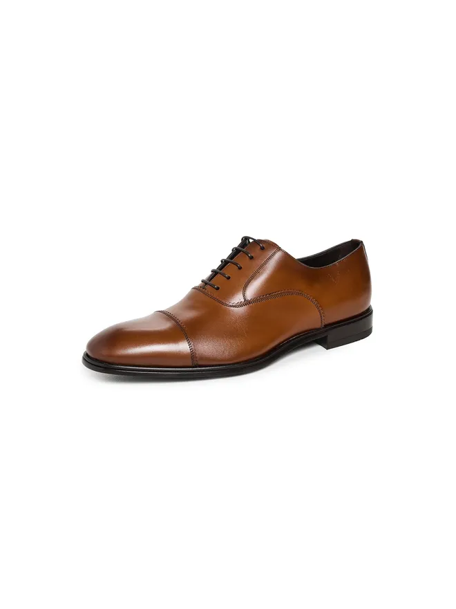 FERRAGAMO FERRAGAMO ボストン レザー レースアップ ドレスシューズの商品画像