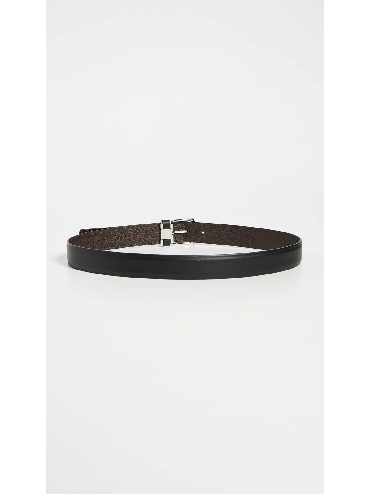 FERRAGAMO Square Buckle リバーシブル レザーベルト ネロ/ T.モロ 105 - 画像3
