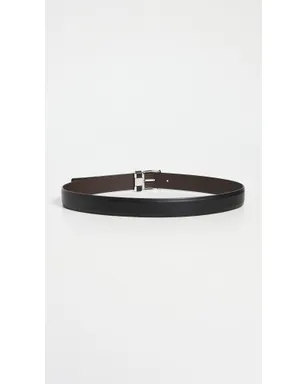 FERRAGAMO Square Buckle リバーシブル レザーベルト ネロ/ T.モロ 105 - サムネイル3