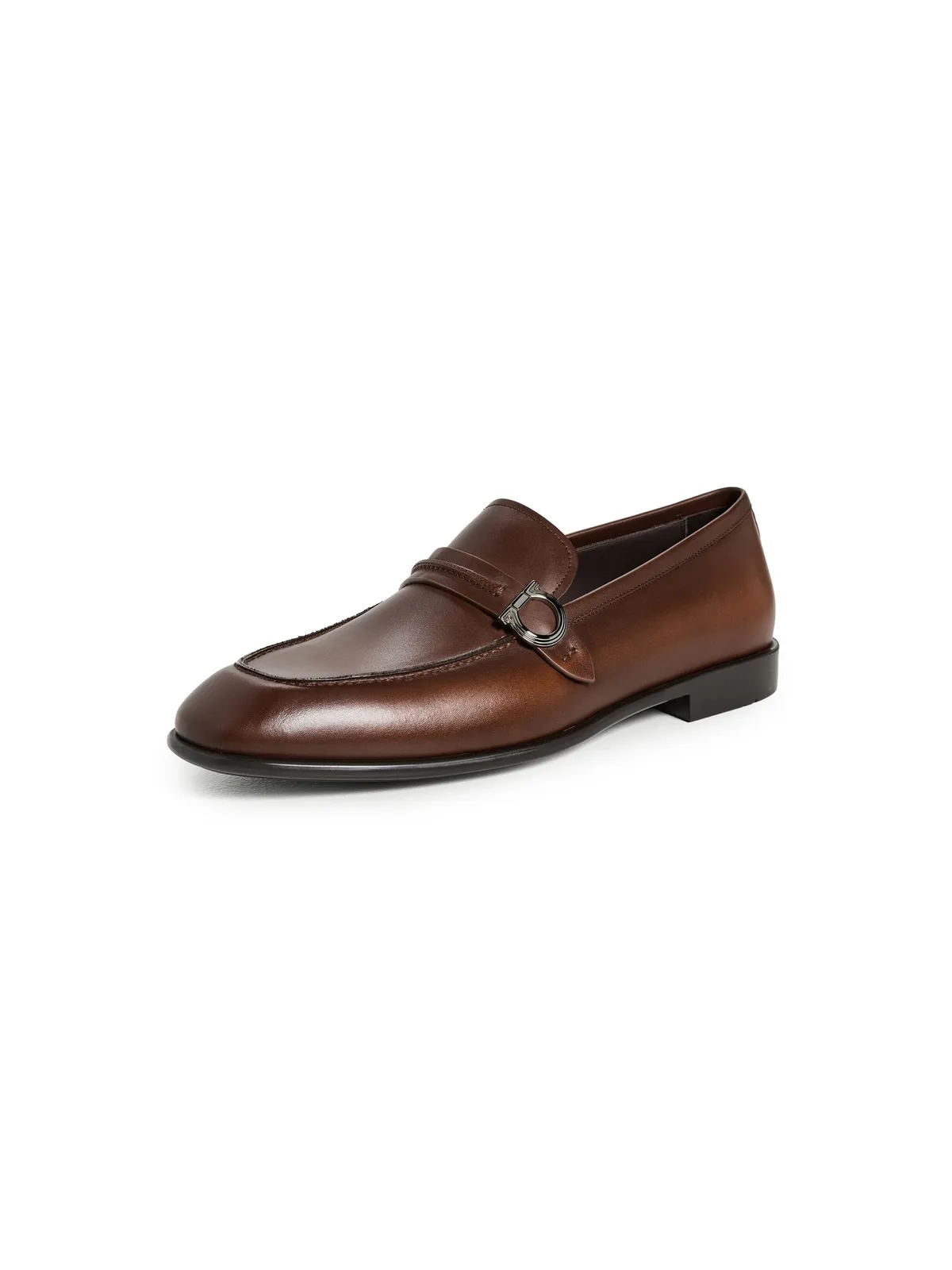 FERRAGAMO テレンス レザー ローファー ベージュ/ブラウン - 画像1