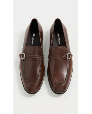 FERRAGAMO テレンス レザー ローファー ベージュ/ブラウン - サムネイル4
