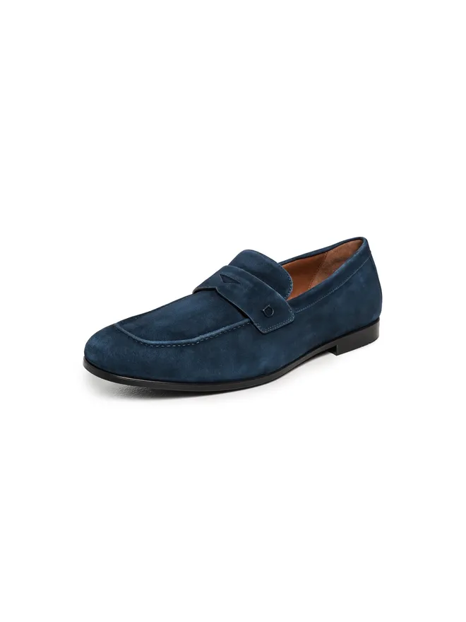 FERRAGAMO FERRAGAMO ティベリオ スエード ローファー ネイビーの商品画像