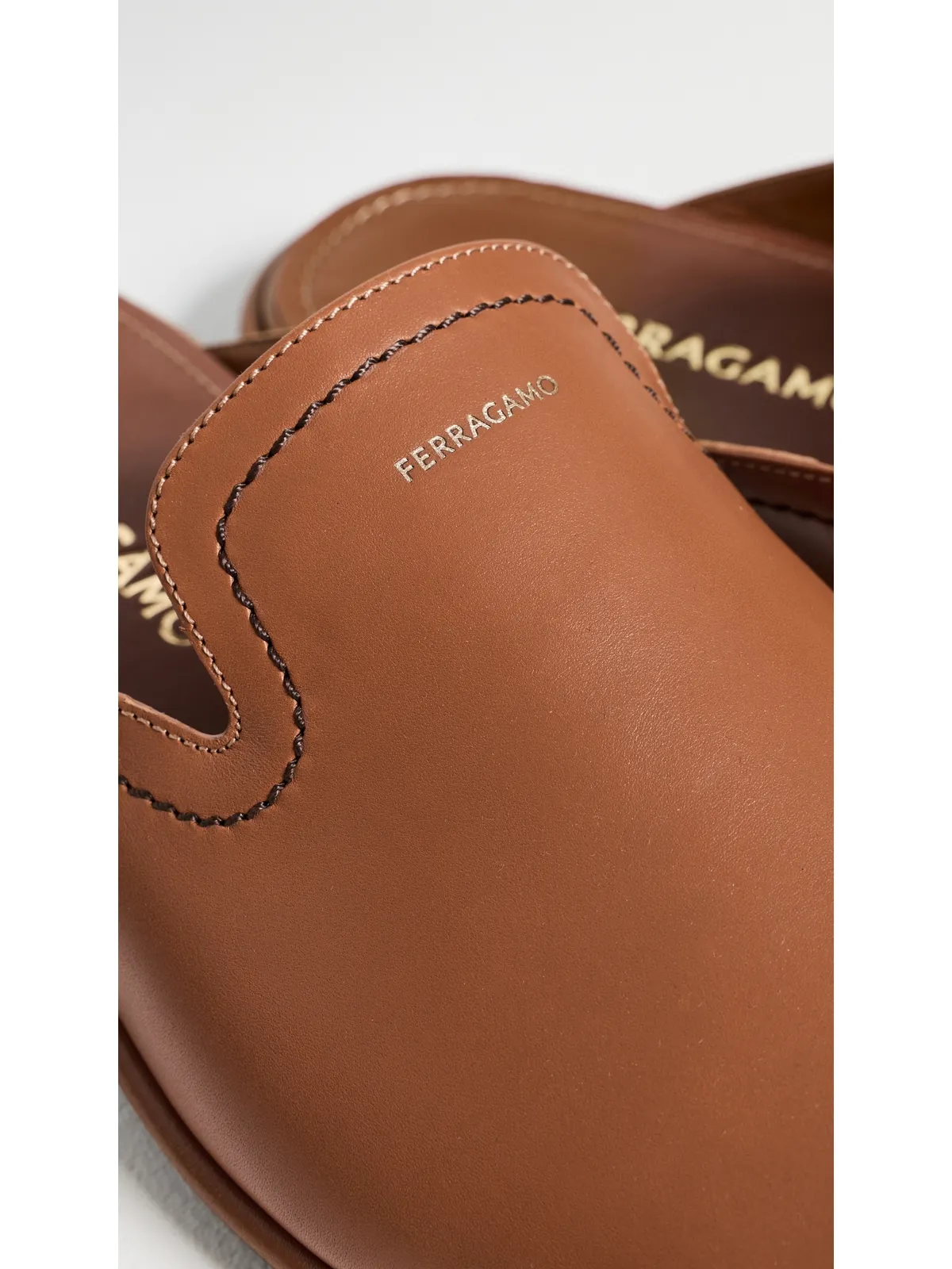 FERRAGAMO タンパ レザー スリップオン ナチュラル 9.5 - 画像5