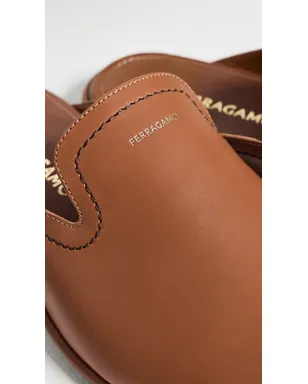 FERRAGAMO タンパ レザー スリップオン ナチュラル 9.5 - サムネイル5