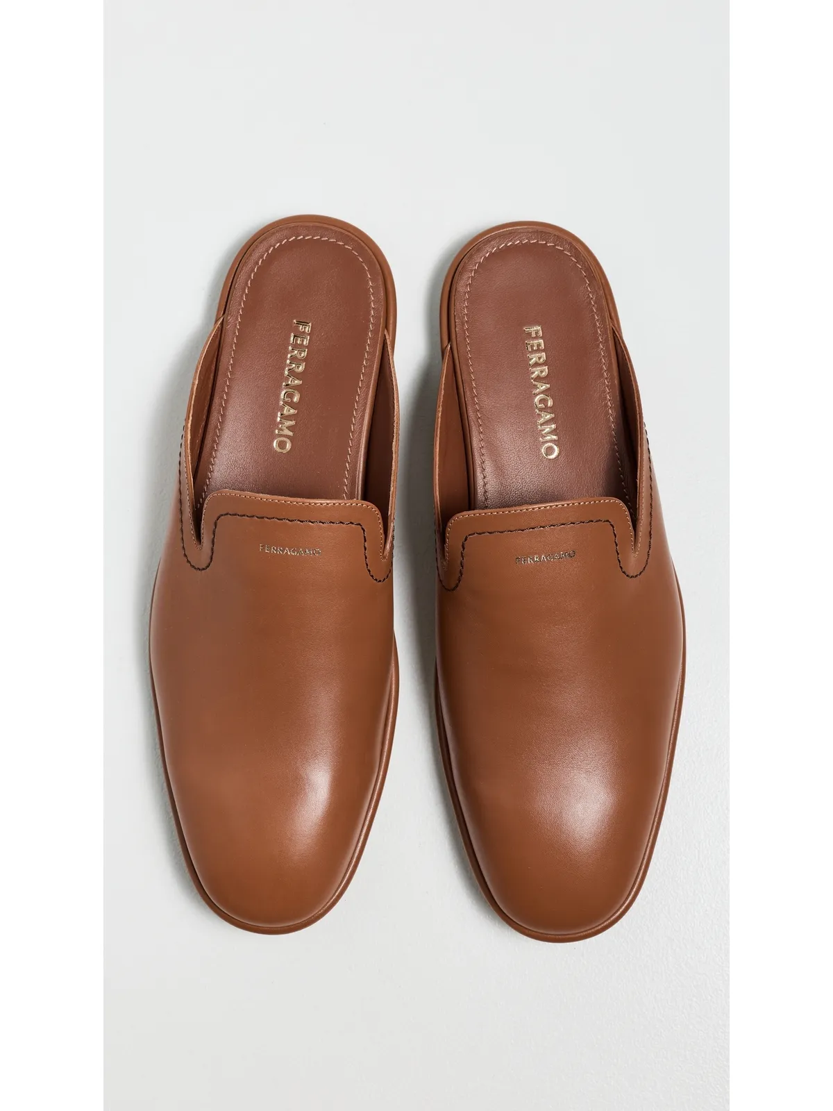 FERRAGAMO タンパ レザー スリップオン ナチュラル 9.5 - 画像4