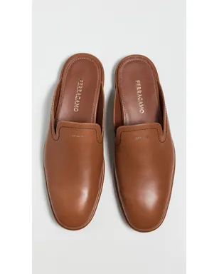 FERRAGAMO タンパ レザー スリップオン ナチュラル 9.5 - サムネイル4