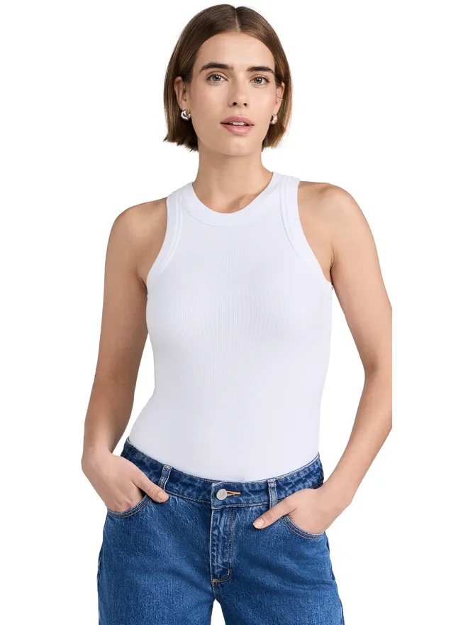 Ambitionist Ambitionist Ali リブ編みレーサータンクボディスーツ ホワイトの商品画像