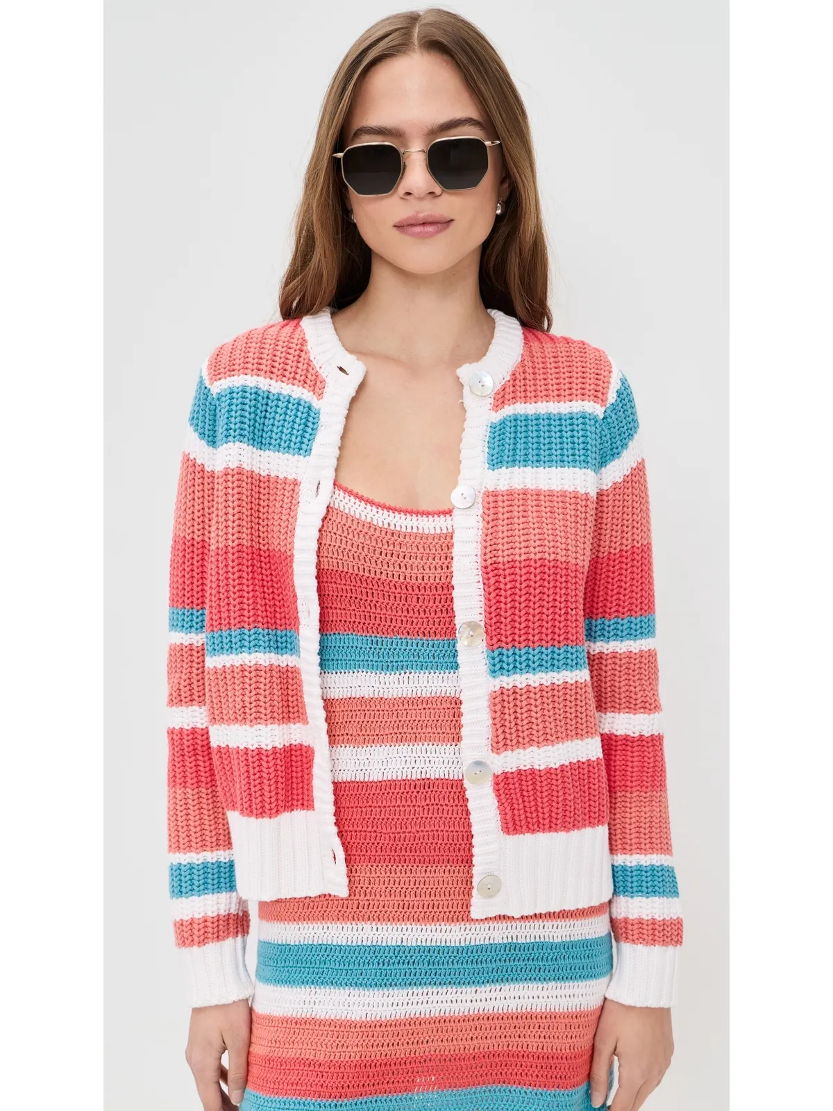 Show Me Your Mumu Camden カーディガン Cabana Stripe Knit M - 画像2