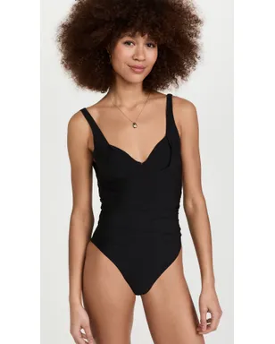 solido アンダーワイヤー入り シャーリング ワンピース水着 - サムネイル2