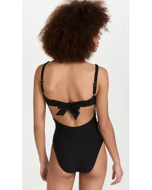 solido アンダーワイヤー入り シャーリング ワンピース水着 - サムネイル3