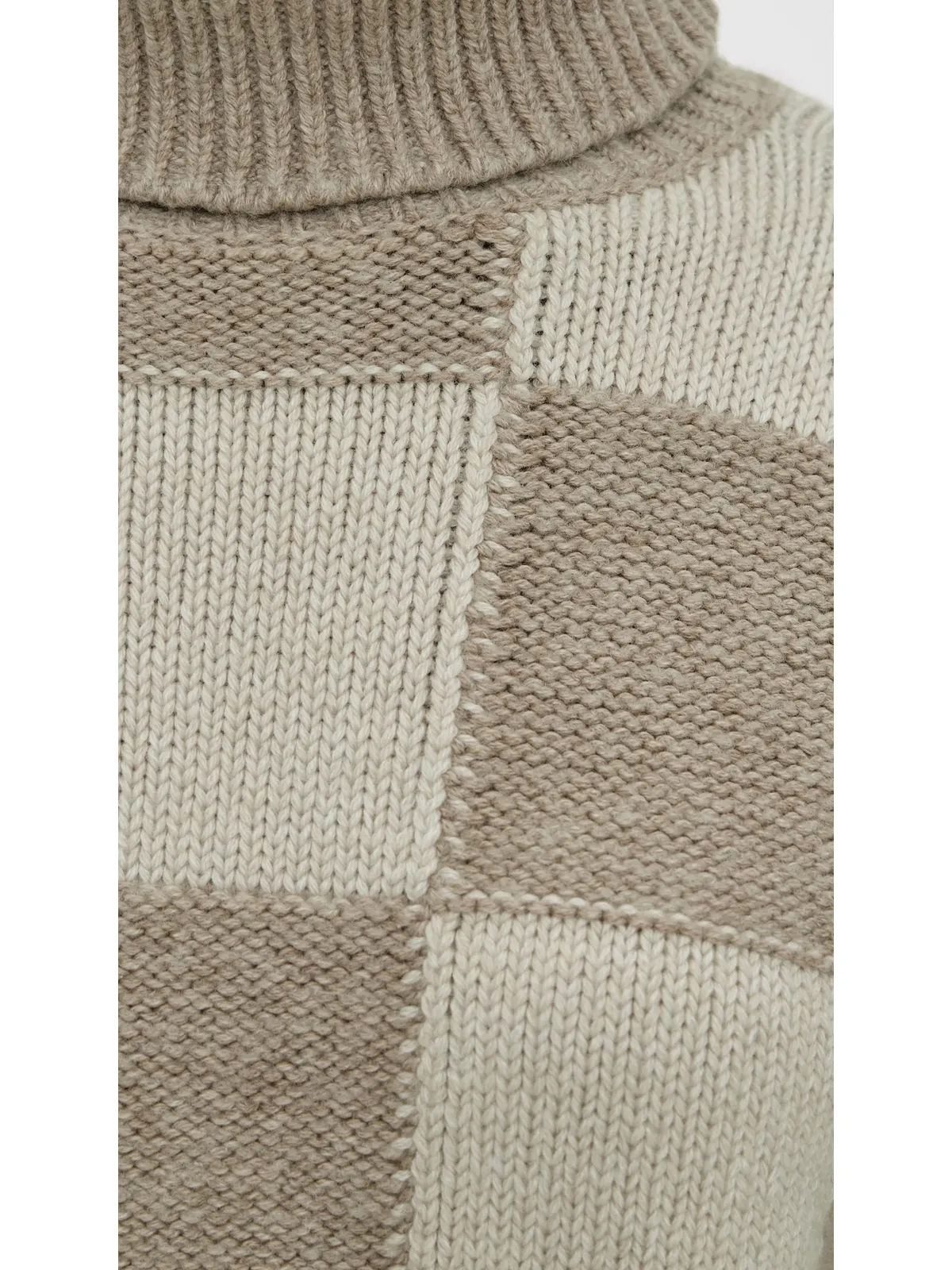 Splendid Thea チェッカーブロック タートルネック セーター - 画像6