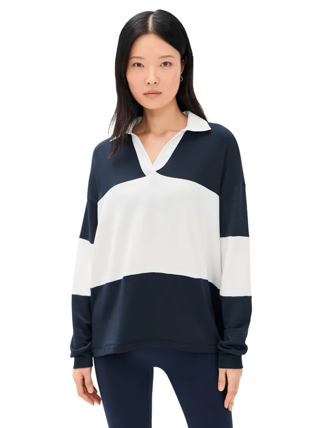 Splits59 Splits59 Katie フリース ラグビー ポロ Indigo/Whiteの商品画像
