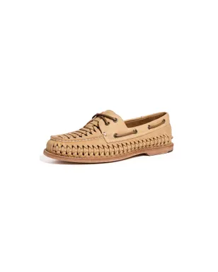 Sperry ゴールドカップ ウォーブン レザー ボートシューズ タン - サムネイル1