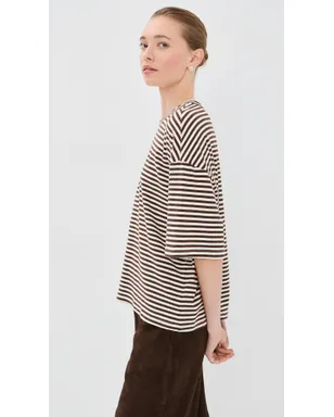 SPRWMN オーバサイズ ボクシー Tシャツ アメリカンストライプ - サムネイル4