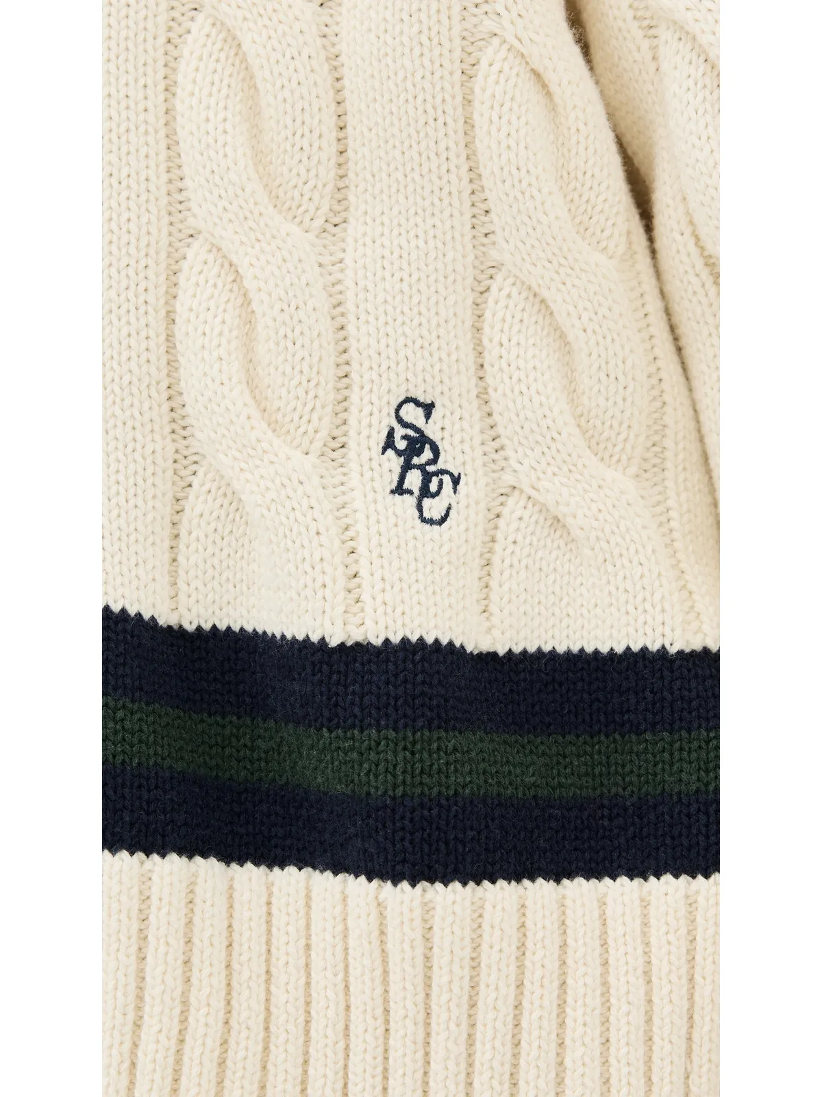 Sporty & Rich SRC ケーブルニット Vネック セーター - 画像6
