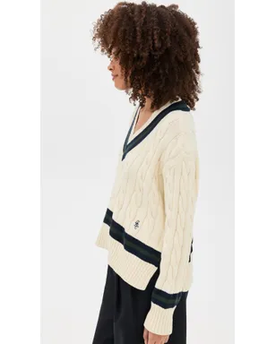 Sporty & Rich SRC ケーブルニット Vネック セーター - サムネイル4