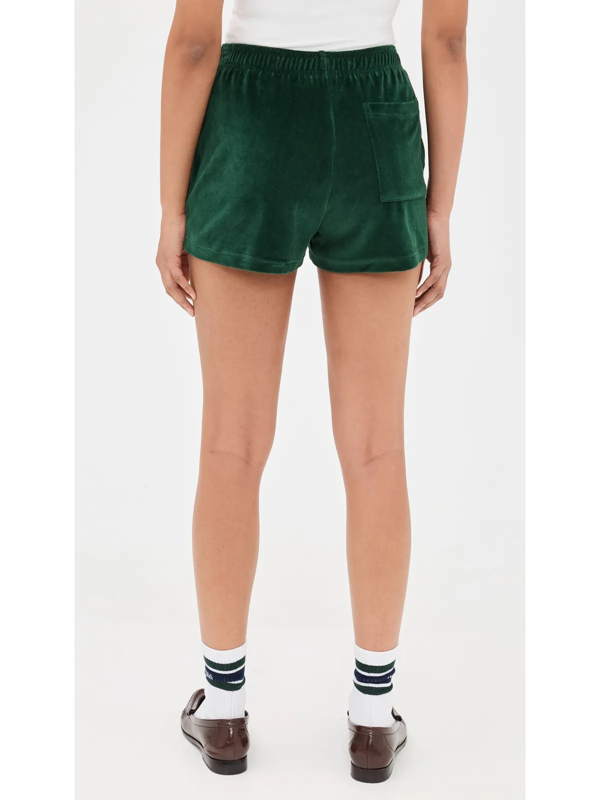 Sporty & Rich クラウン テニス ベロア ショーツ - 画像3