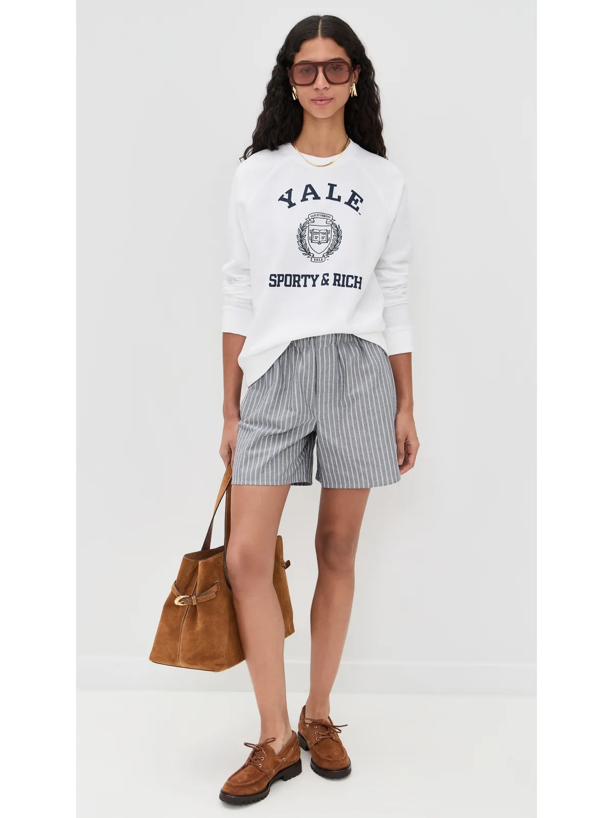 Sporty & Rich Veritas ソフト クルーネック スウェットシャツ - 画像5