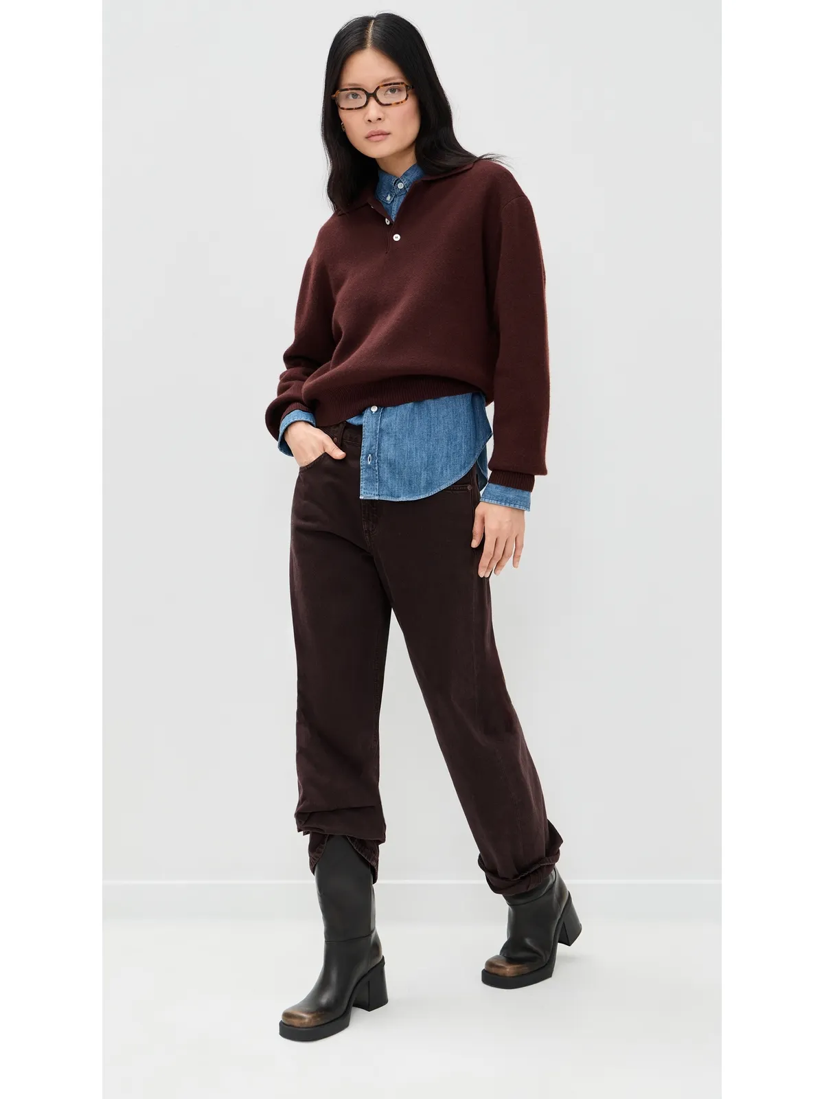 Sporty & Rich NYクレスト オーバーサイズ デニムシャツ - 画像5