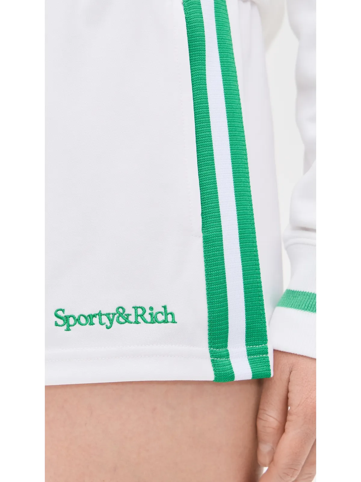 Sporty & Rich セリフロゴ刺繍ローラーショーツ - 画像6