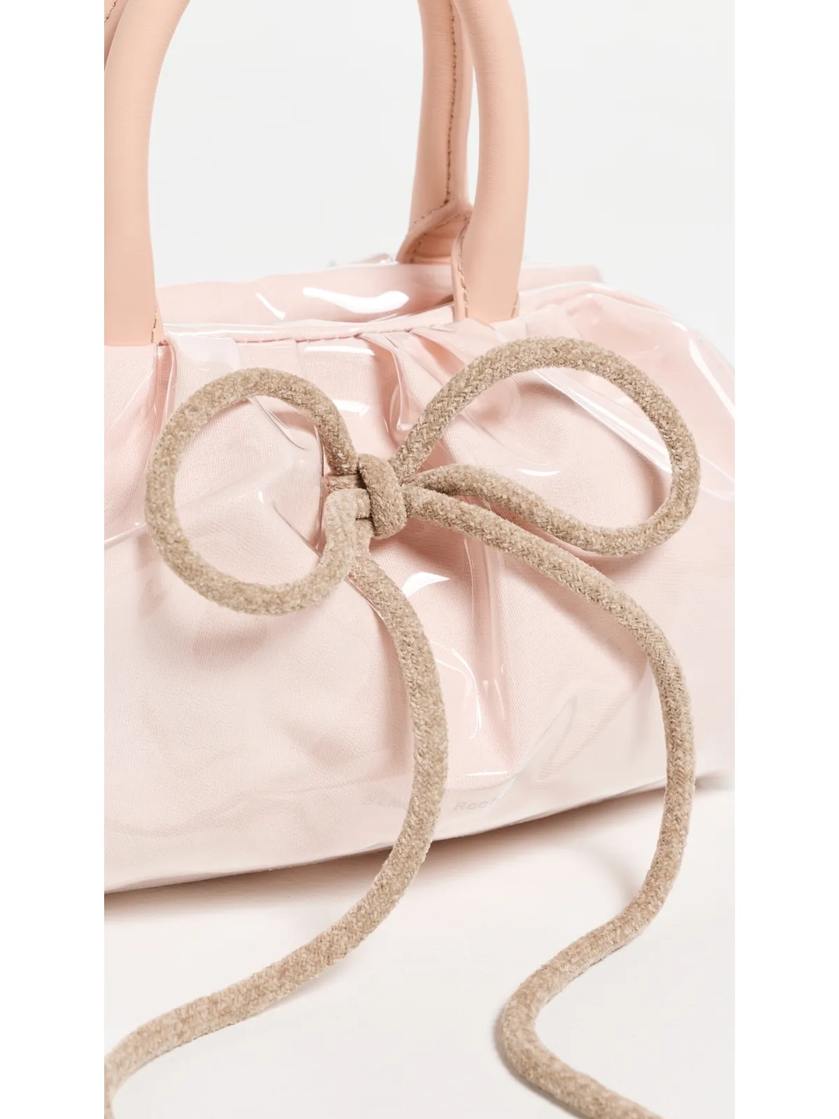 Simone Rocha ミニギャザー トップハンドルバッグ クリア/ベージュ - 画像5