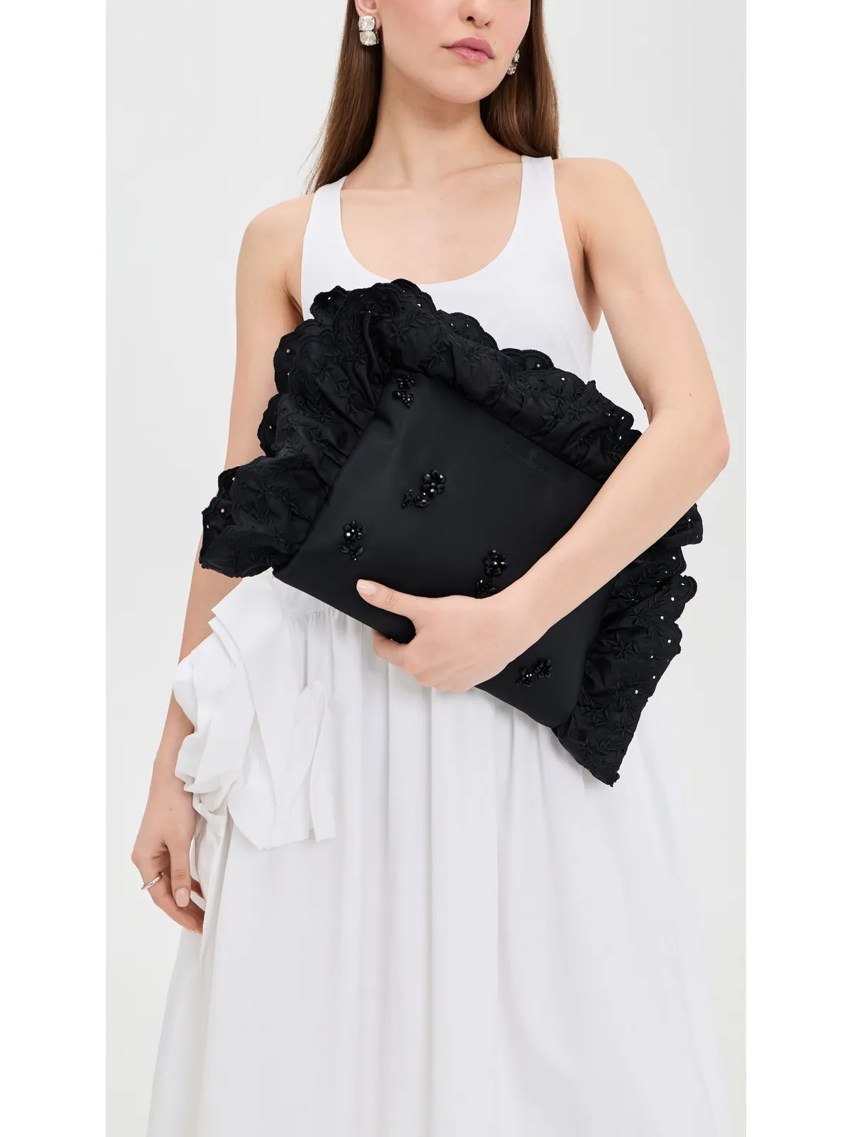 Simone Rocha ピローケース刺繍クラッチバッグ - 画像3