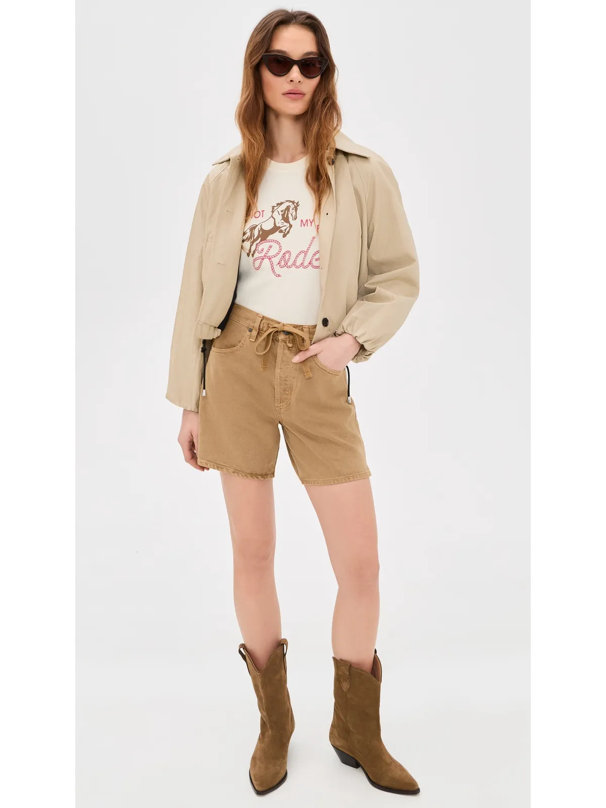 Sunny Somewhere Not My First Rodeo Femme クルーTシャツ オフホワイト - 画像5