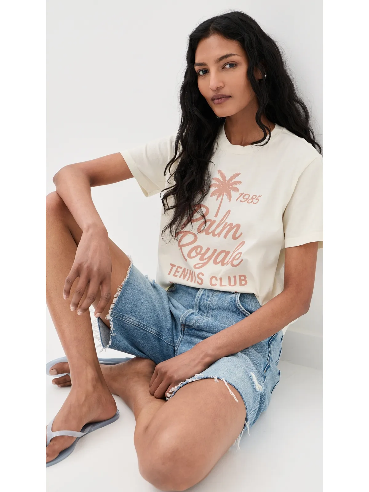 Sunny Somewhere パームロイヤル テニス Everyday Tee オフホワイト - 画像2