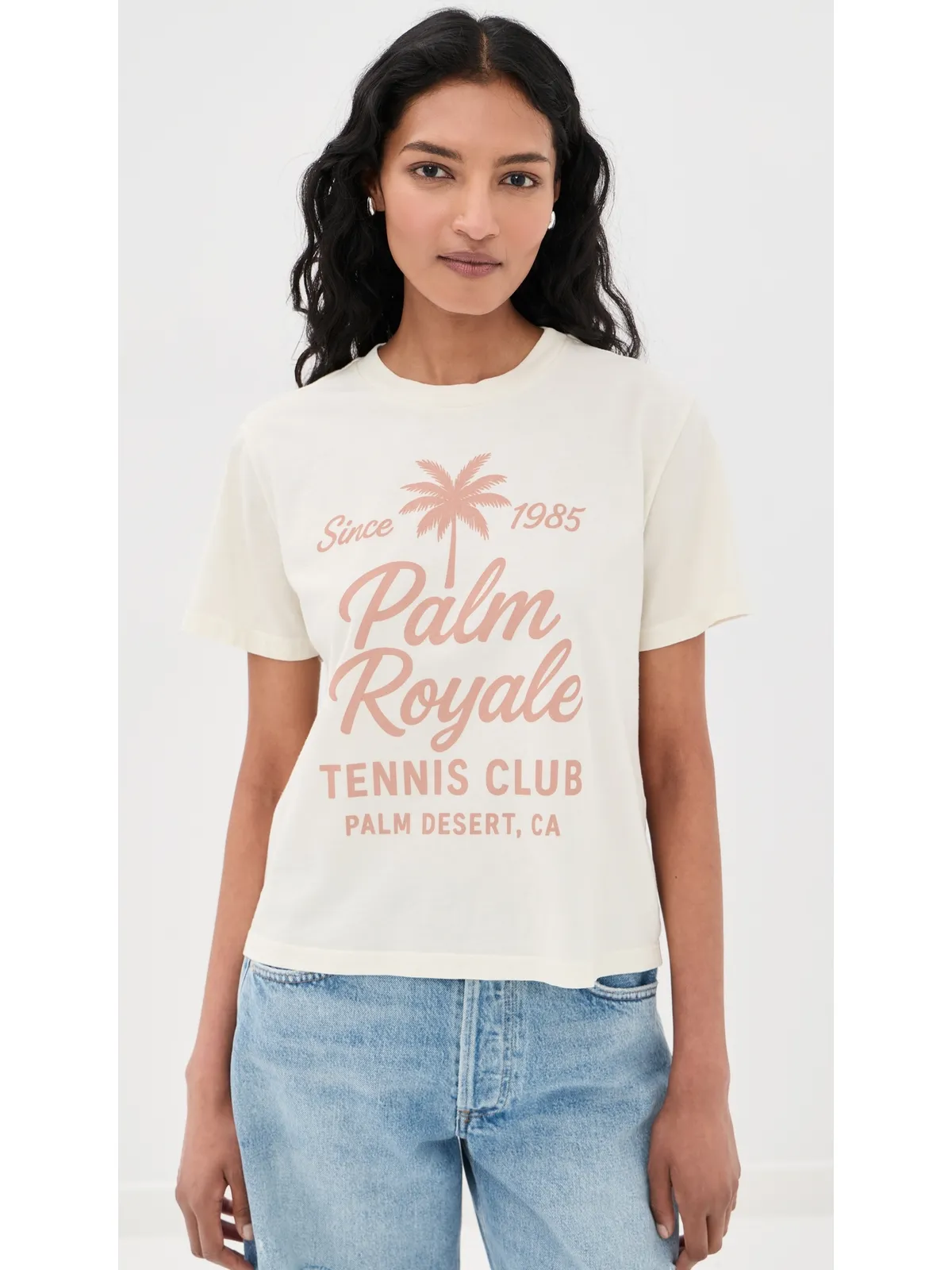 Sunny Somewhere パームロイヤル テニス Everyday Tee オフホワイト - 画像3