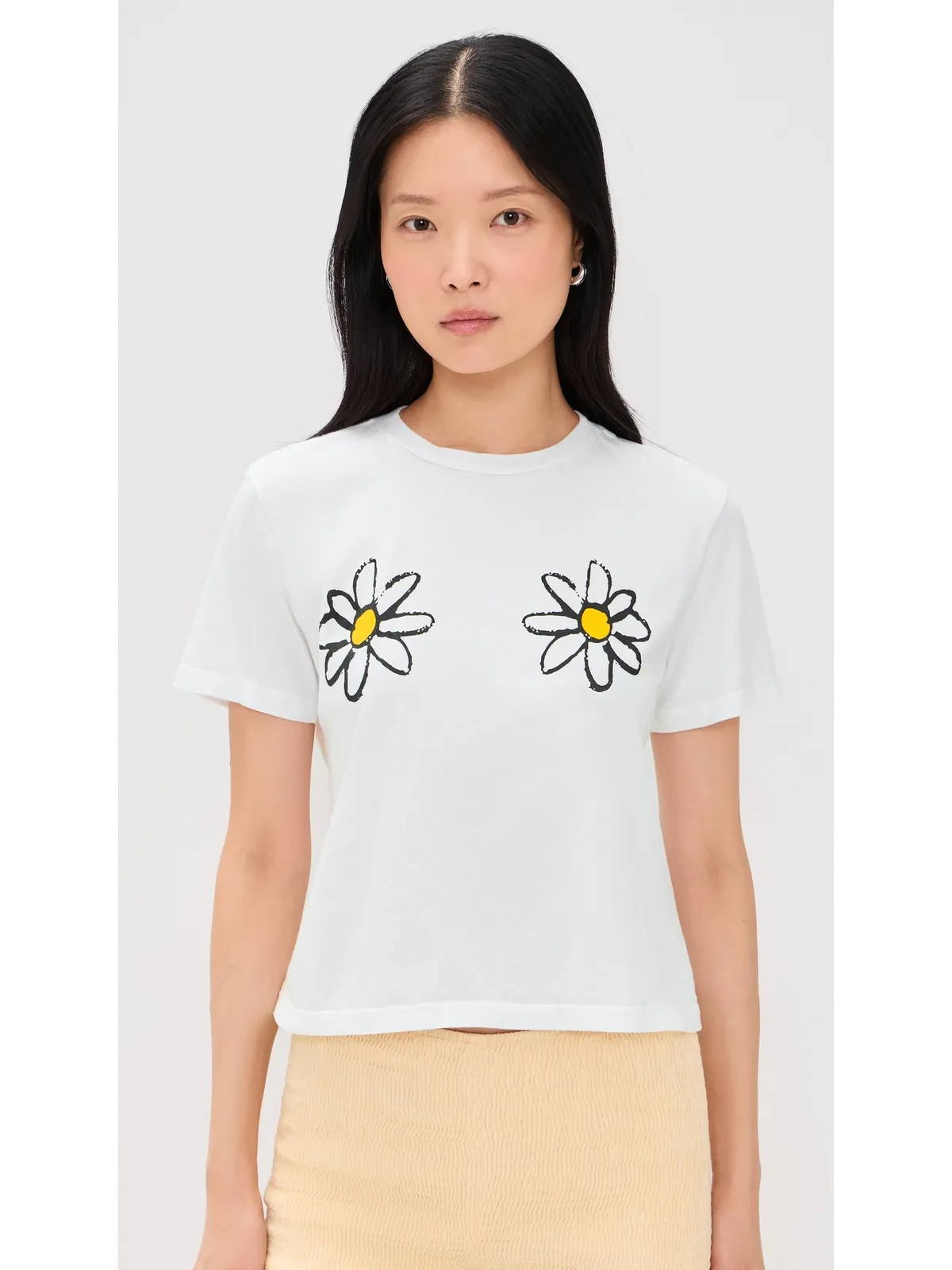 Sunny Somewhere デイジー柄 Tシャツ ホワイト - 画像2