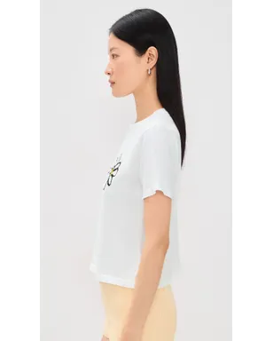 Sunny Somewhere デイジー柄 Tシャツ ホワイト - サムネイル4